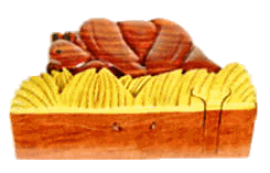 Multi-color wood Intarsia Bear Walking Puzzle Box hand made